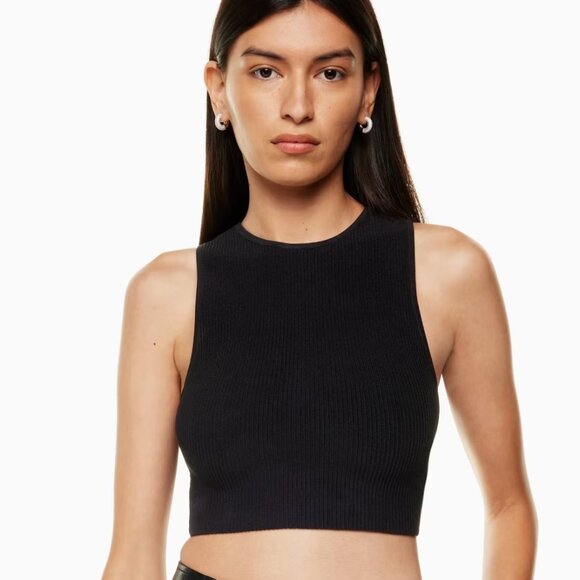 ✨ NWT Black Sculpt Racer Knit Tank | Babaton - Picture 2 of 6